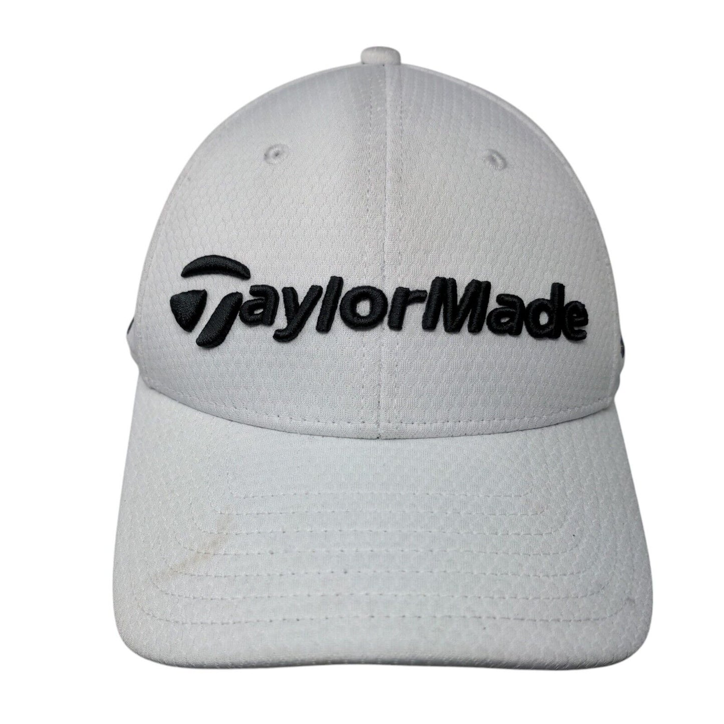 TaylorMade TP5 Fitted Golf Hat White L/XL A-Flex Embroidered 6 Panel Polyester