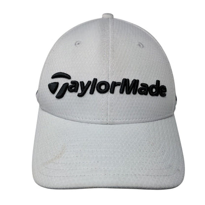 TaylorMade TP5 Fitted Golf Hat White L/XL A-Flex Embroidered 6 Panel Polyester