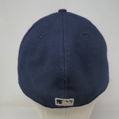 New Era Men's Fitted Hat Blue 7 3/8 Tampa Bay Rays Logo 59Fifty Made in USA