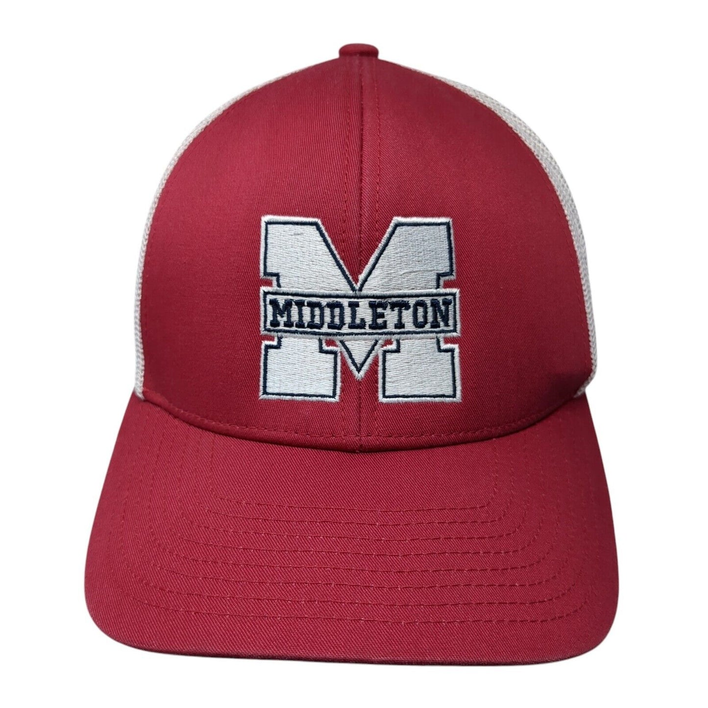 Middleton Snapback Trucker Hat Red OS Adjustable Mesh Back Pacific Headwear