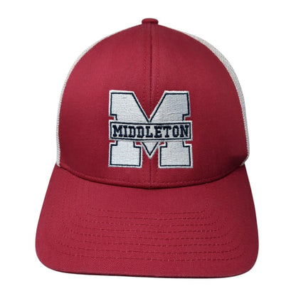Middleton Snapback Trucker Hat Red OS Adjustable Mesh Back Pacific Headwear