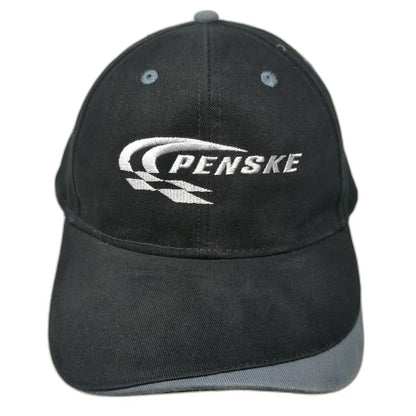 Sportsman Penske Baseball Cap Black Gray OSFM Embroidered Cotton Strapback Hat