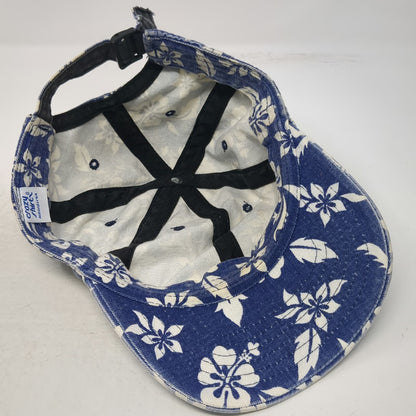 Crazy Shirt Baseball Cap Blue White One Size Floral Hibiscus Hawaii Print Hat