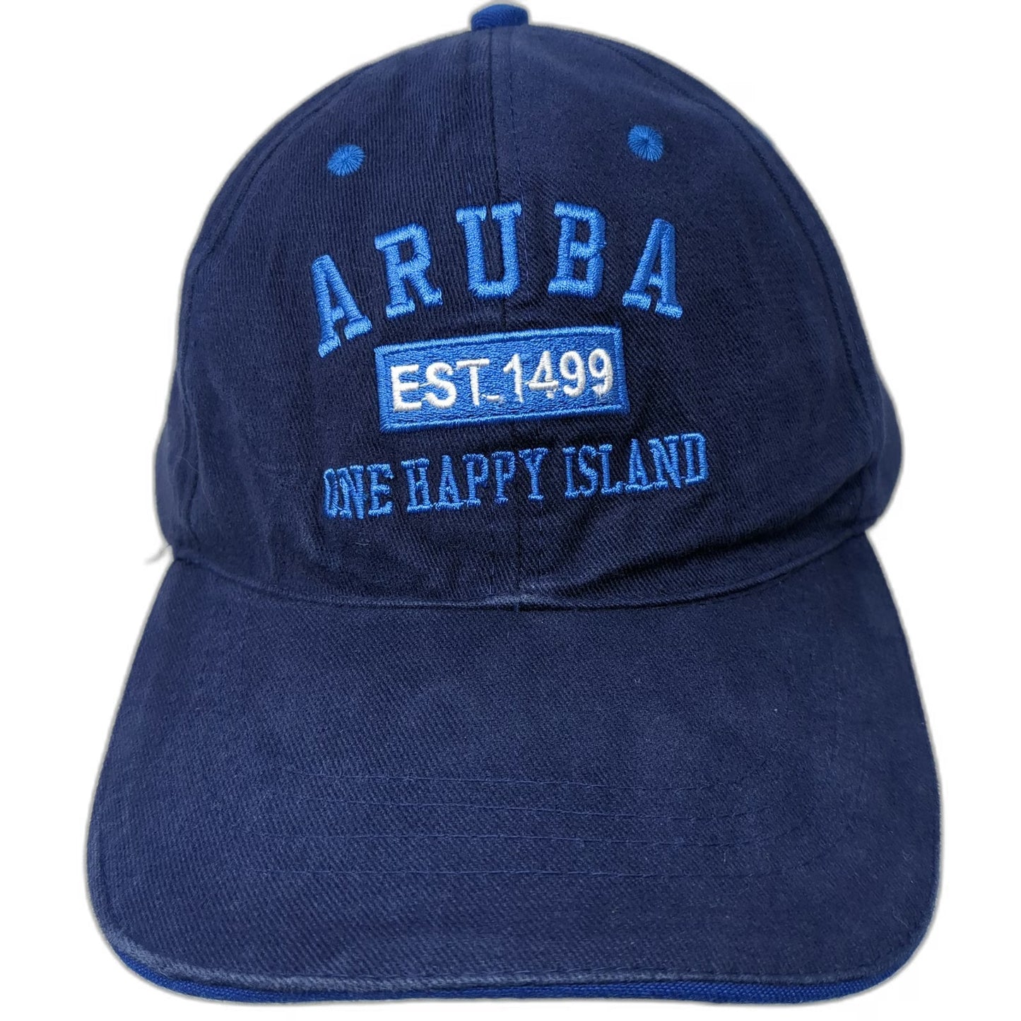 Rima Aruba One Happy Island Hat Blue Baseball Cap One Size Embroidered Souvenir