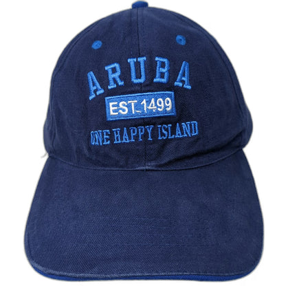 Rima Aruba One Happy Island Hat Blue Baseball Cap One Size Embroidered Souvenir