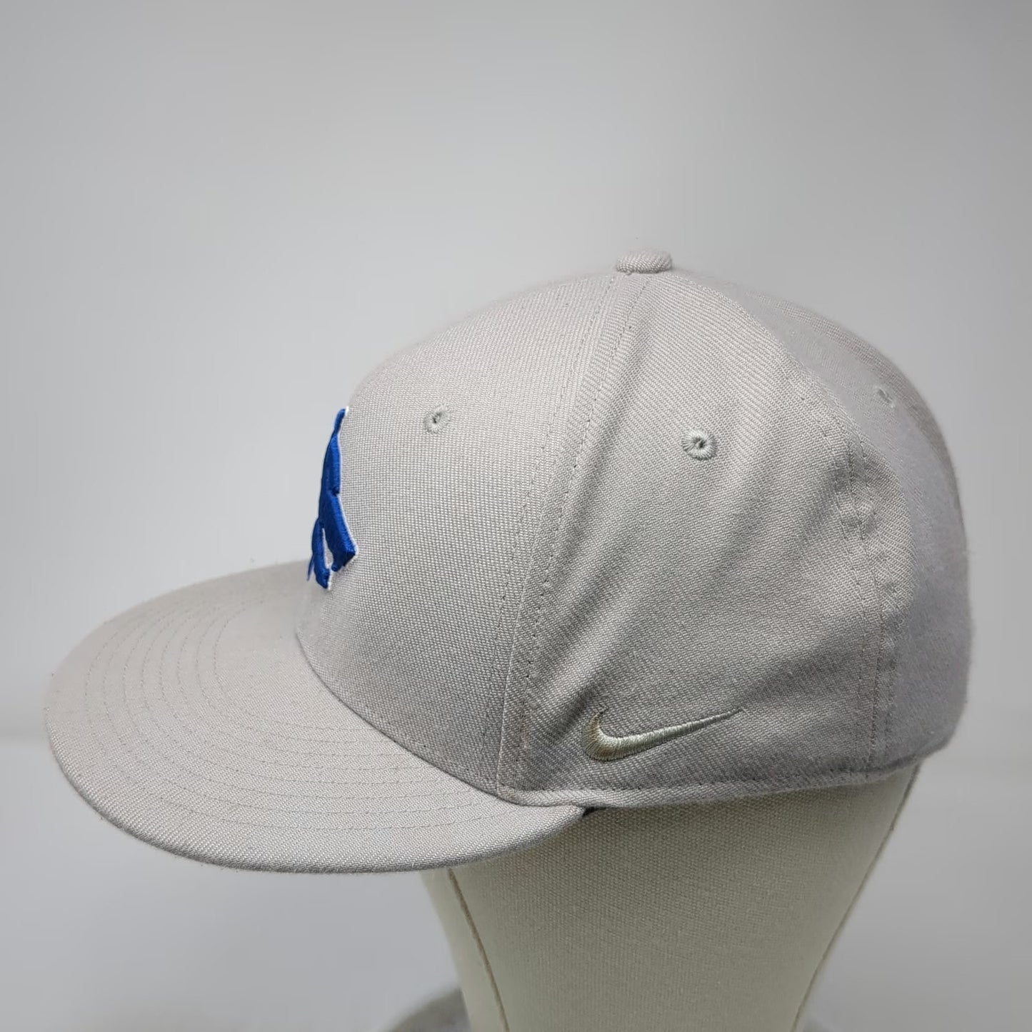 Wolf Head Nike Cap Gray L Blue Swoosh Dri-Fit Wolf Head Hat Embroidered Logo