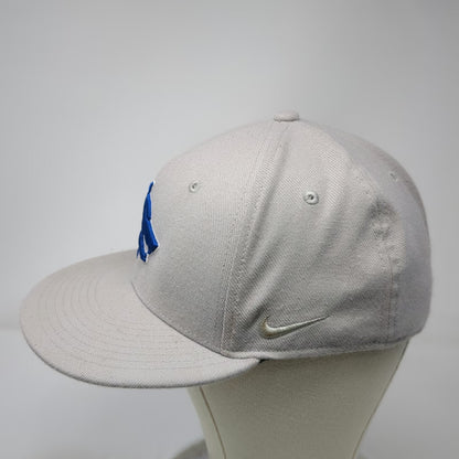 Wolf Head Nike Cap Gray L Blue Swoosh Dri-Fit Wolf Head Hat Embroidered Logo