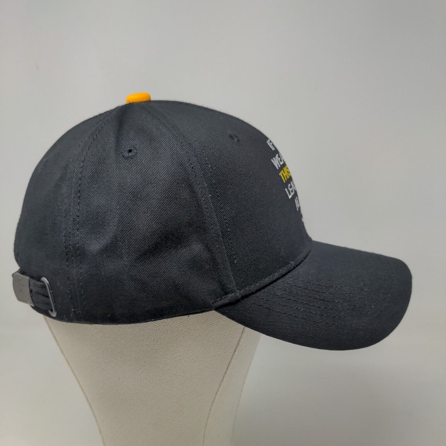 Unbranded Men's Slideback Hat Black 57-58 CM Embroidered Leave Me Alone Cotton