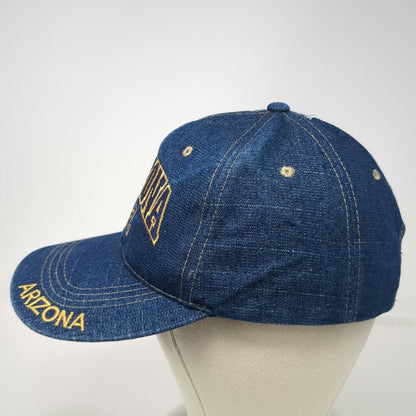 Arizona AZ Blue Gold Denim Baseball Cap Hat One Size Adjustable Embroidery