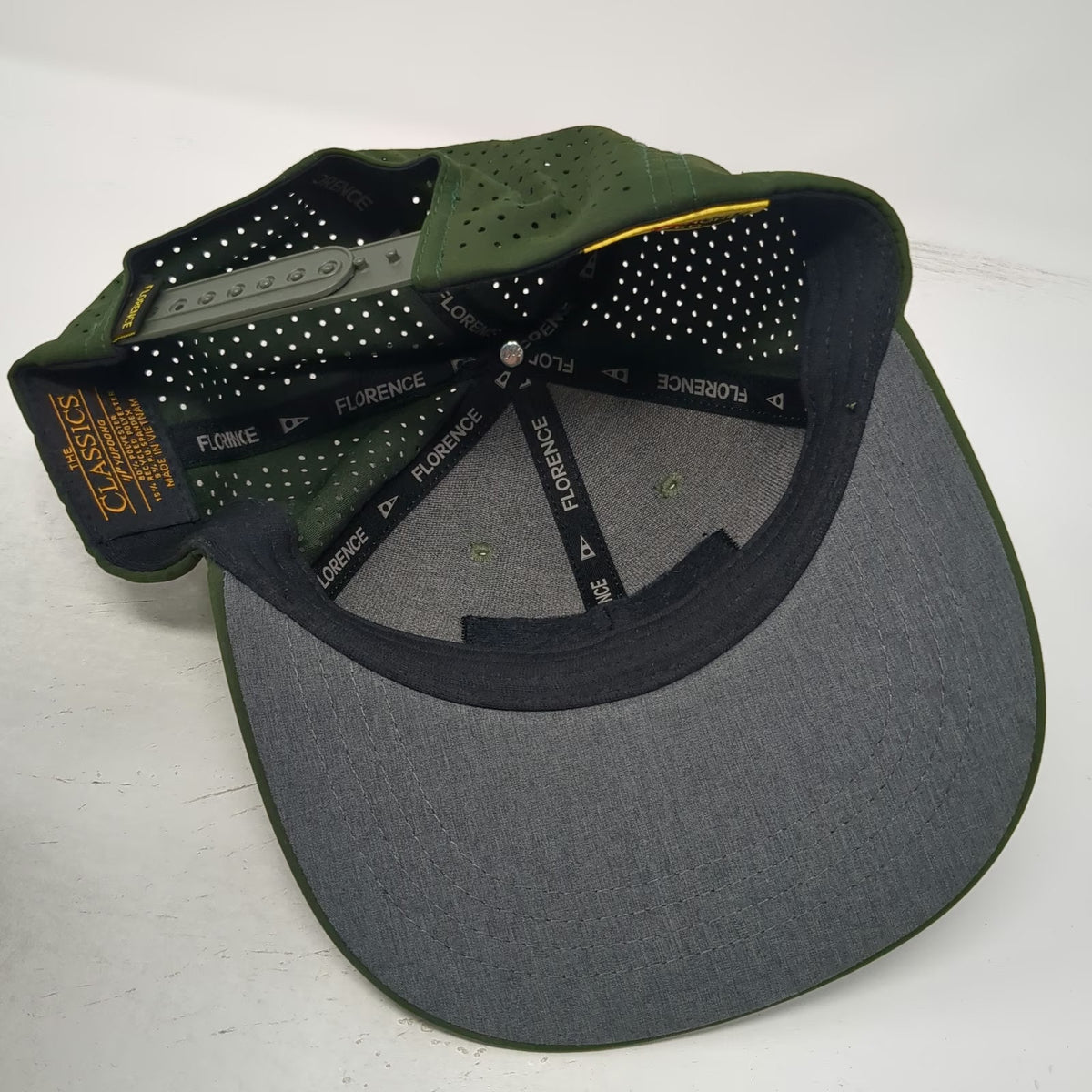 Florence Trucker Hat Green Camo One Size Hawaii Patch Perforated Snapback