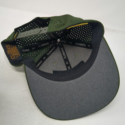 Florence Trucker Hat Green Camo One Size Hawaii Patch Perforated Snapback
