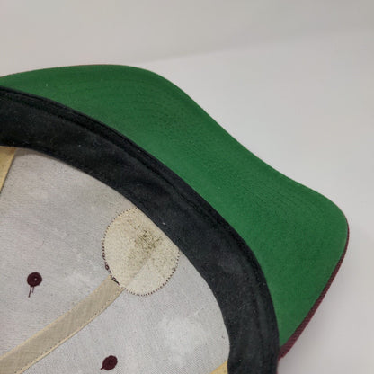 Brixton Mfg Co Snapback Hat Red OSFA Adjustable Embroidered Vented Holes 6 Panel