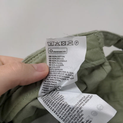 H&M Slideback Hat Green One Size Adjustable Vented Holes Cotton Blank