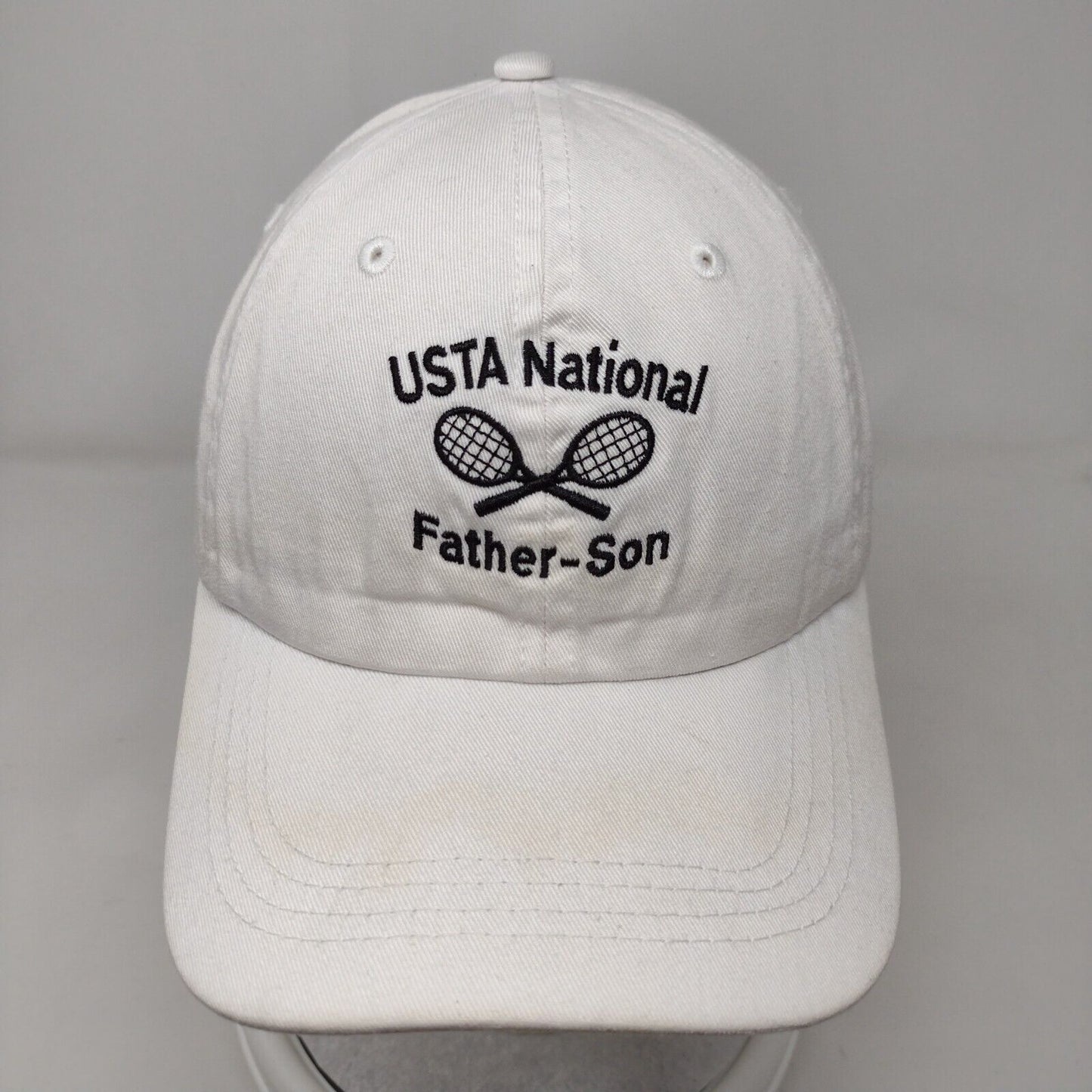 USTA National Father-Son Slideback Hat White One Size Longwood 14