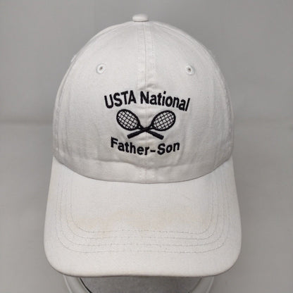 USTA National Father-Son Slideback Hat White One Size Longwood 14