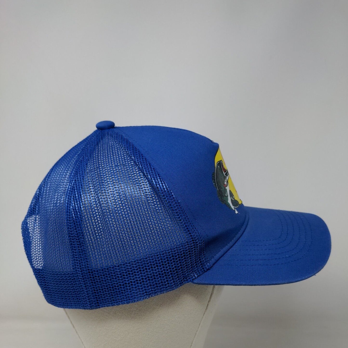 Bass Pro Shops Snapback Trucker Hat Blue OSFM Adjustable Mesh Back Gone Fishing