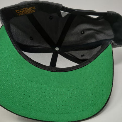 Yupoong Snapback Hat Gray Black One Size Toobs Distribution Patch Flat Brim