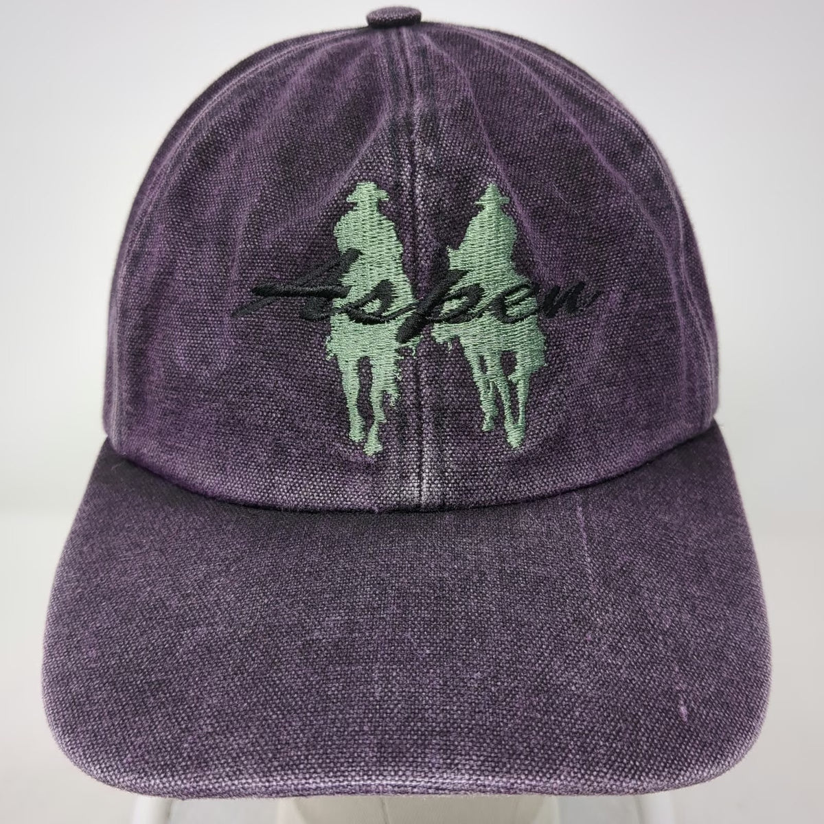 Purple Aspen Horse Rider Embroidery Cotton Strapback One Size Baseball Cap Hat