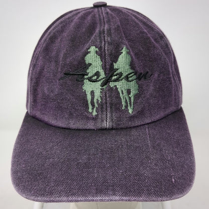 Purple Aspen Horse Rider Embroidery Cotton Strapback One Size Baseball Cap Hat