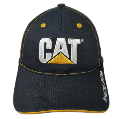 Caterpillar CAT MineStar System Black Baseball Cap One Size Yellow Stitching Hat