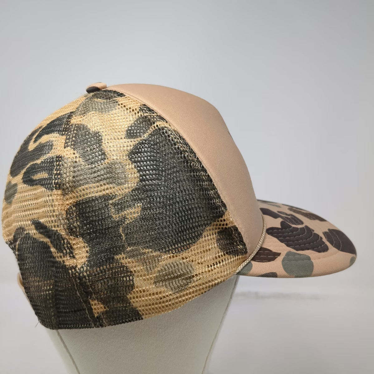 Otto Trucker Hat Beige Brown Green One Size Camo Snapback Rope Mesh Duck Club