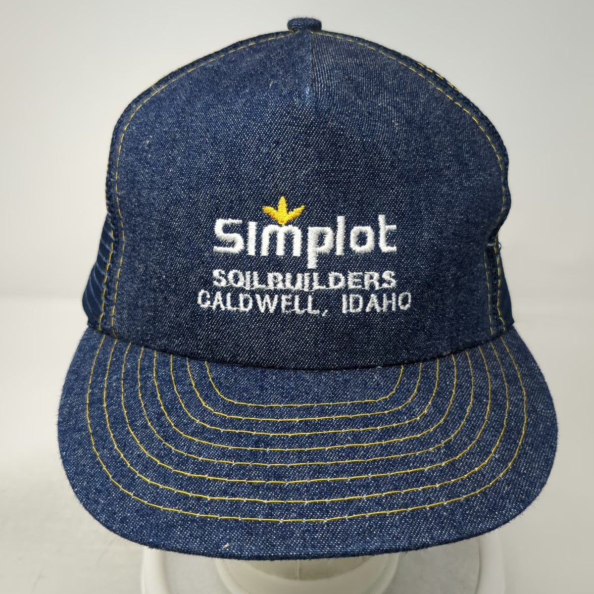 Otto Trucker Hat Blue One Size Simplot Soilbuilders Caldwell Idaho Denim Mesh
