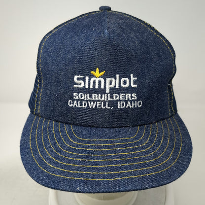 Otto Trucker Hat Blue One Size Simplot Soilbuilders Caldwell Idaho Denim Mesh
