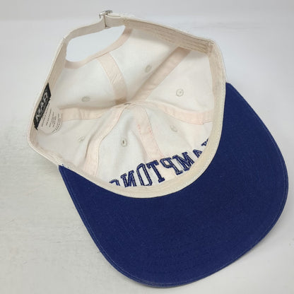 Mad Engine Hamptons Embroidered Baseball Cap White Blue One Size Slideback Hat