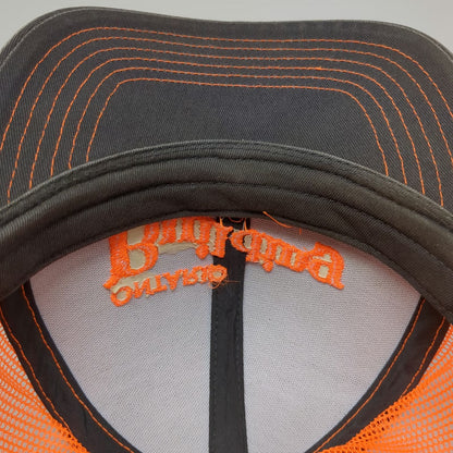 Outdoor Cap Trucker Hat Gray Orange OSFM Mesh Snapback Ontario Building Center