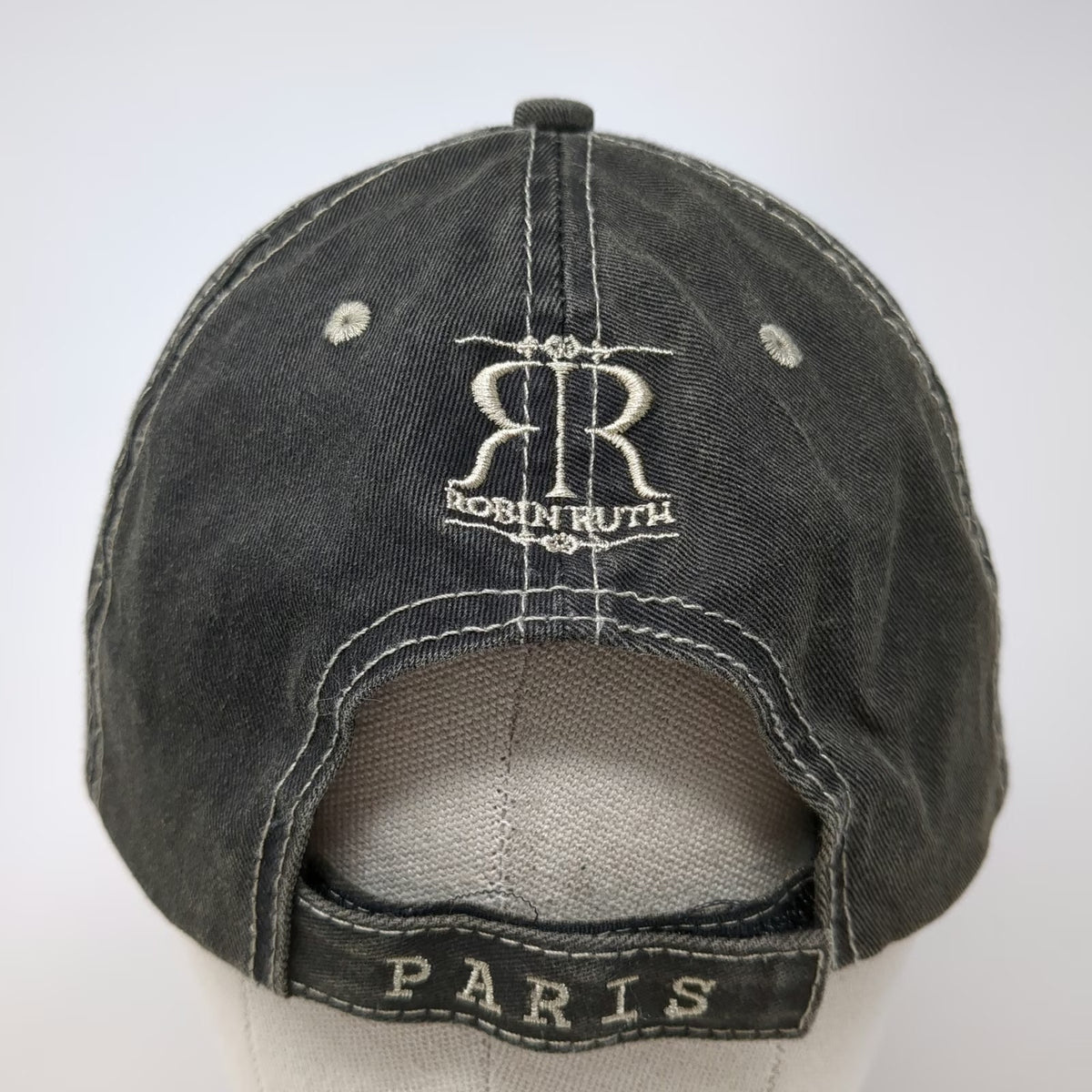 Robin Ruth Paris Baseball Cap Black One Size Contrast Stitching Souvenir Hat