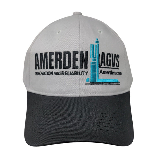 Amerden Innovation and Reliability Strapback Hat Gray One Size Embroidered