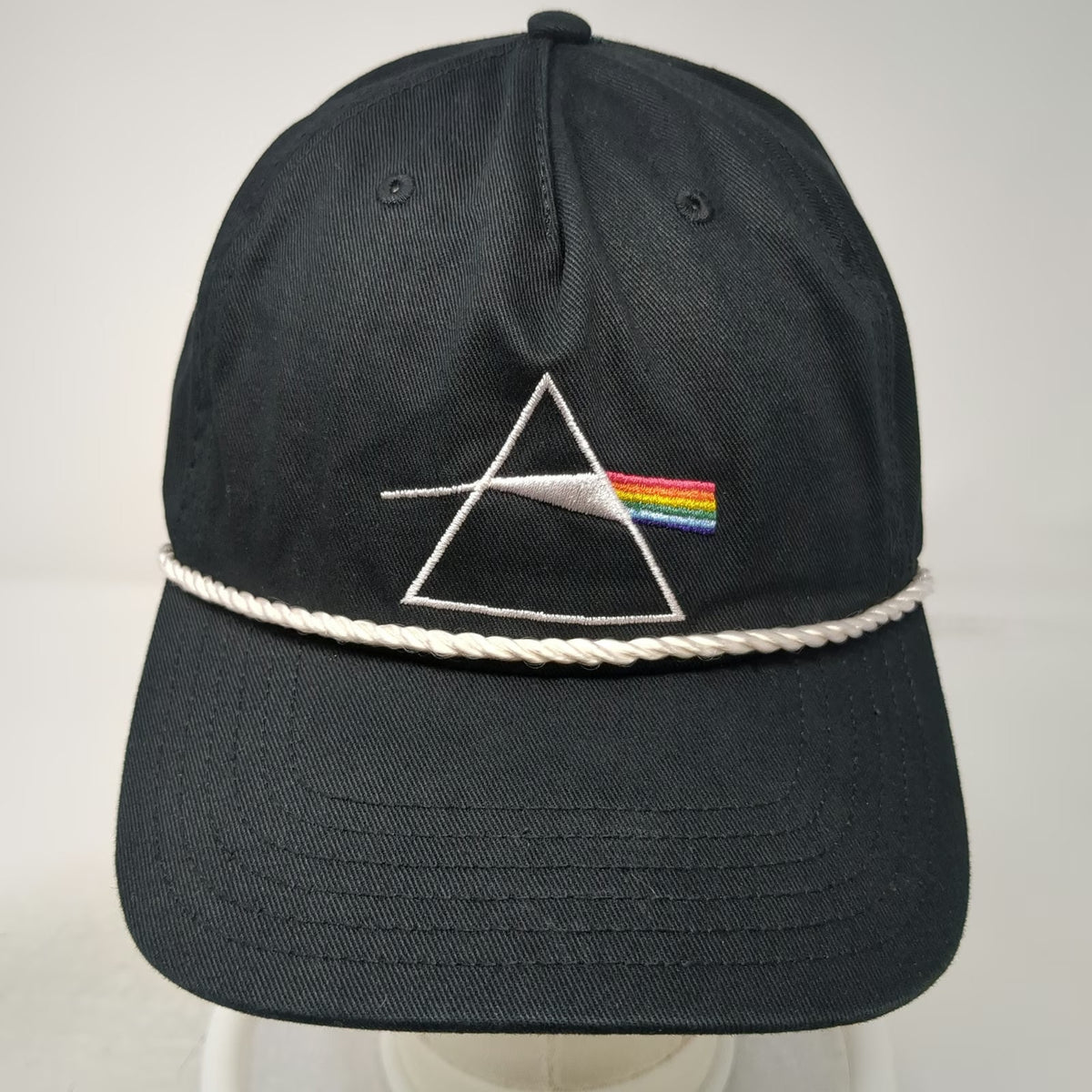 Pink Floyd Black 5 Panel One Size Hat Dark Side of the Moon Snapback Rope