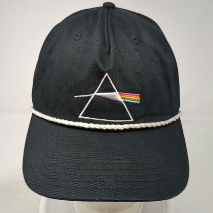Pink Floyd Black 5 Panel One Size Hat Dark Side of the Moon Snapback Rope