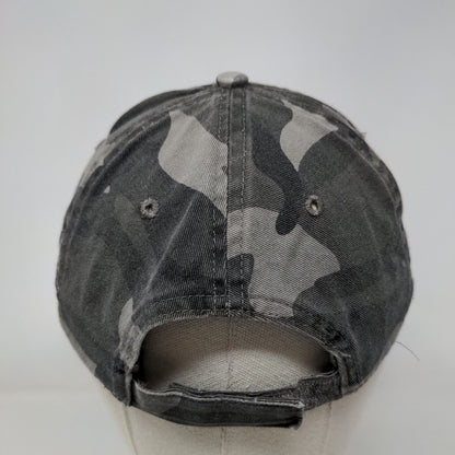 Unbranded Strapback Hat Gray Camo OSFM Adjustable Vent Holes 6 Panel