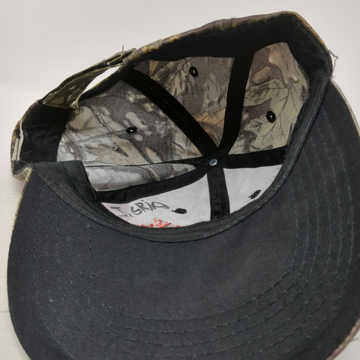 Green Camouflage Baseball Cap OSFM Rack Em Up Buck Deer Hunting Strapback Hat