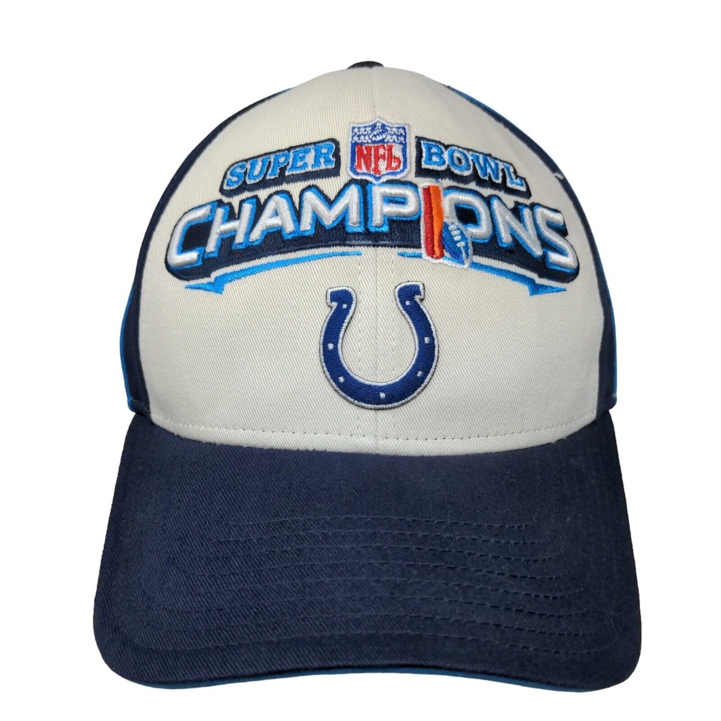 Reebok NFL Indianapolis Cots Super Bowl XLI Champions Strapback Hat White Blue