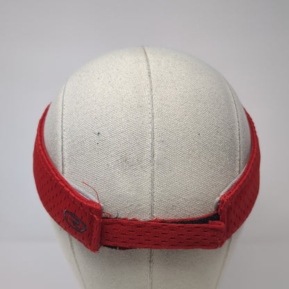 Richardson Strapback Visor Hat Red One Size Adjustable Outdoor Blank
