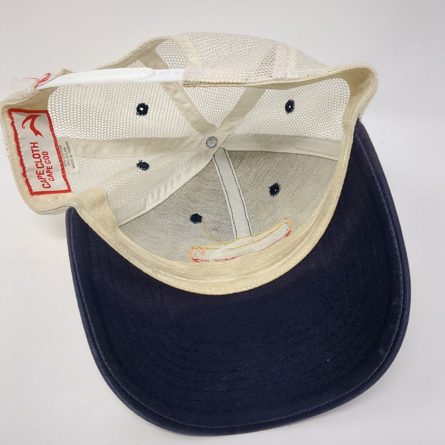 Cape Cloth Snapback Trucker Hat Blue One Size Adjustable Embroidered Mesh Back