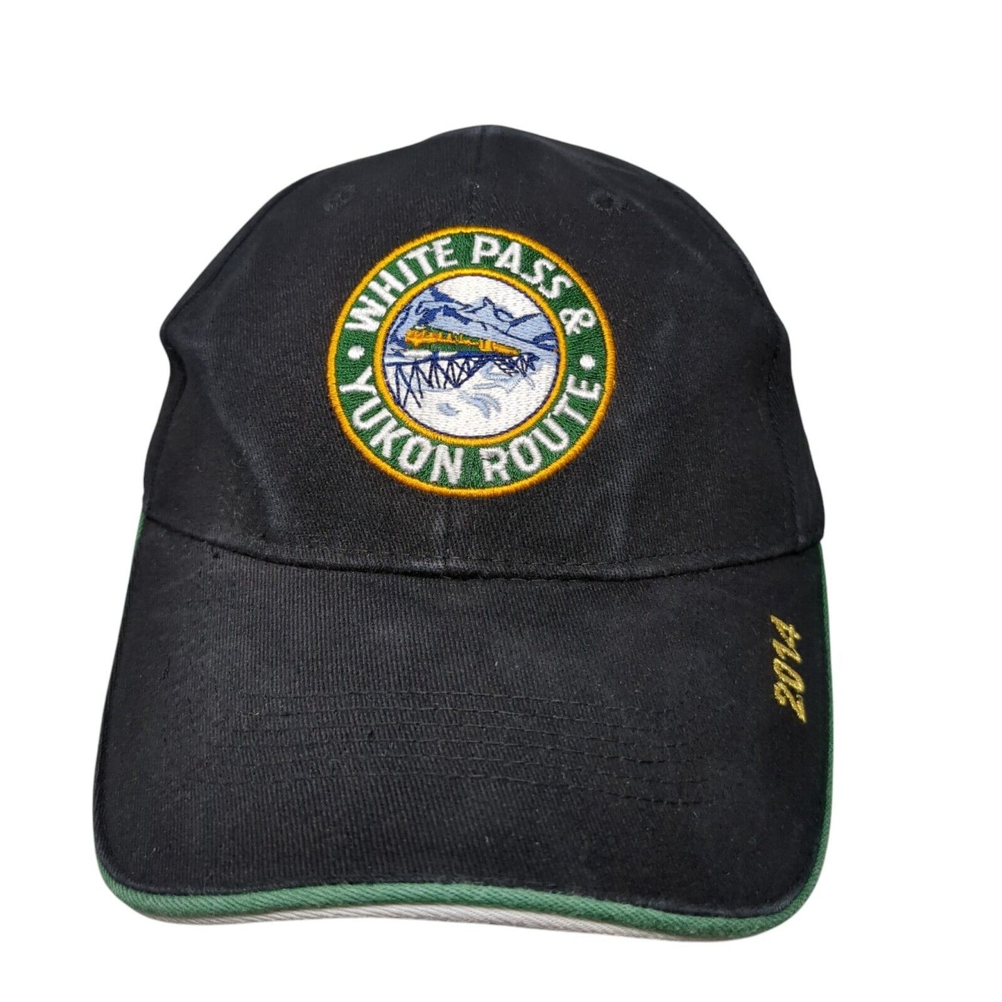 White Pass & Yukon Route Strapback Hat Black OSFA Solid Skagway Alaska
