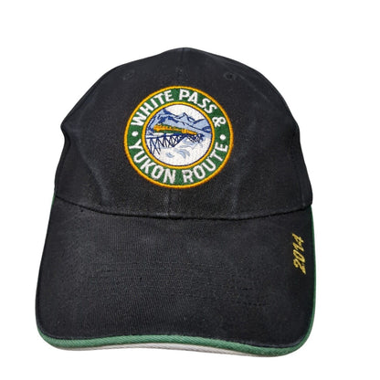 White Pass & Yukon Route Strapback Hat Black OSFA Solid Skagway Alaska