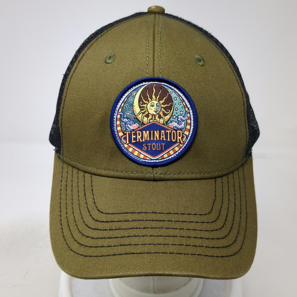 McMenamins Terminator Stout Trucker Hat Green One Size Mesh Snapback Beer Logo