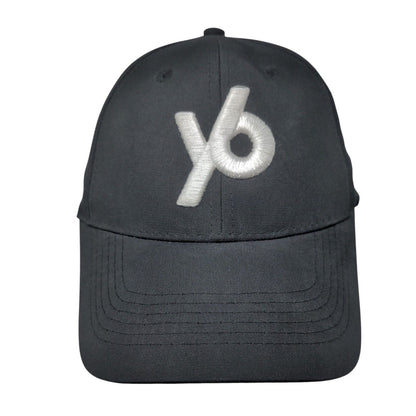Y6 Strapback Hat Black OSFM Embroidered Moisture Wicking UV Coating