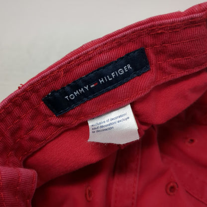 Tommy Hilfiger Baseball Cap Red One Size Script Logo Slideback Adjustable Hat