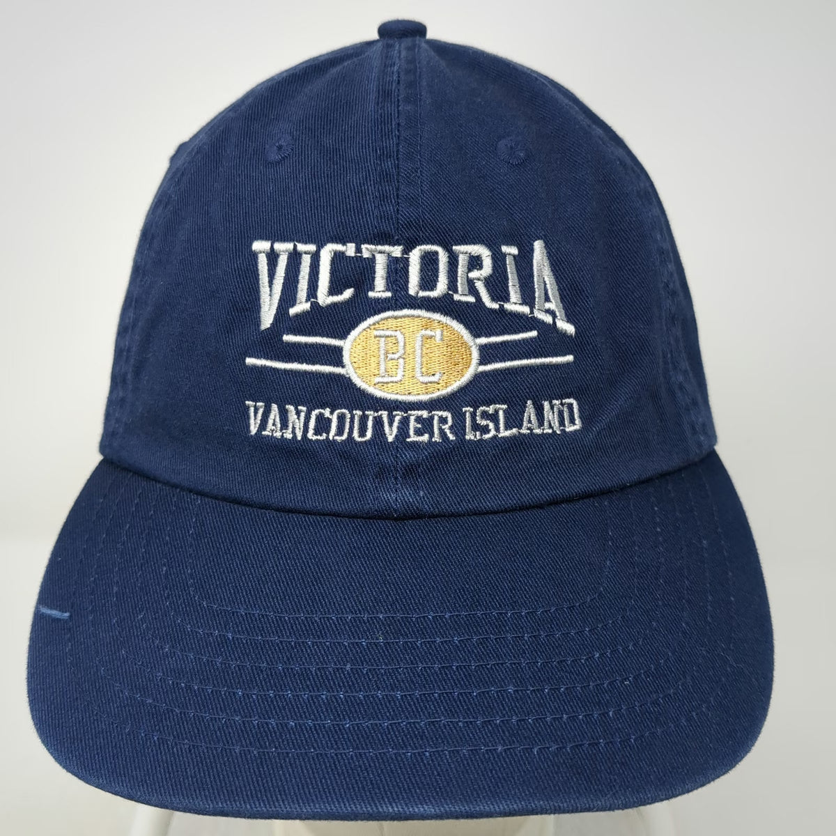 Blue Victoria BC Vancouver Island Cotton Baseball Cap OSFM Slideback Hat Curved