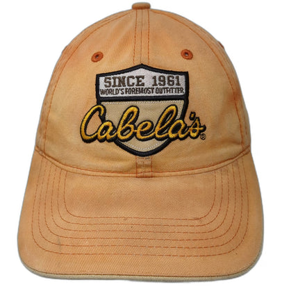 Cabela's Baseball Cap Orange One Size Strapback World's Foremost Outfitter Hat
