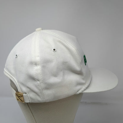 K-Brand 5 Panel White One Size Rain Bird Irrigation Logo Rope Slideback Hat USA
