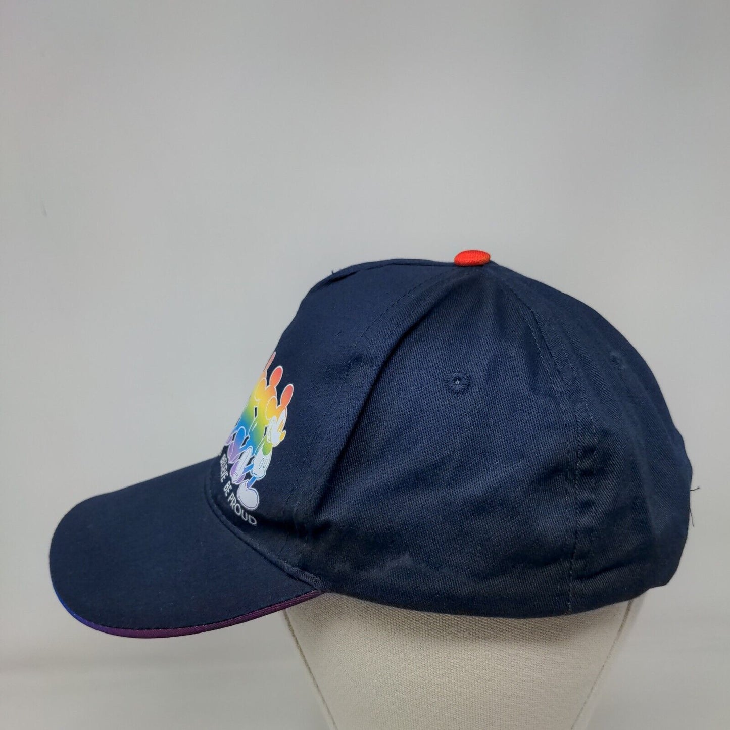 Mickey Mouse Snapback Hat Blue OSFM Belong Believe Be Proud Disney Pride