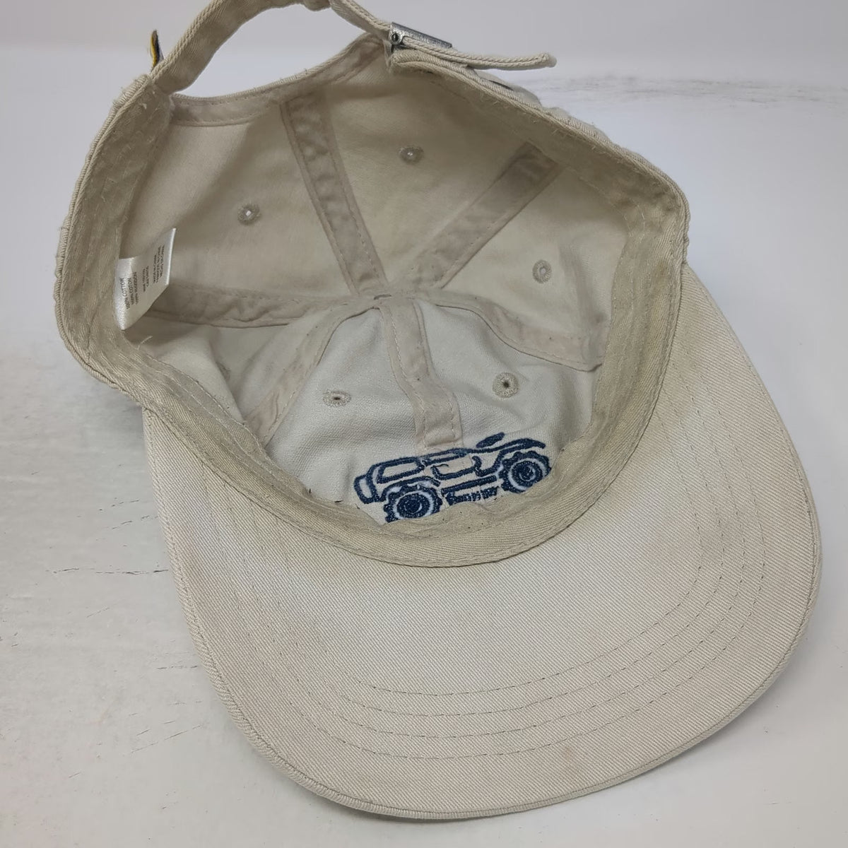 Life is Good Baseball Cap Beige One Size Jeep Off-Road Blue Cotton Slideback Hat