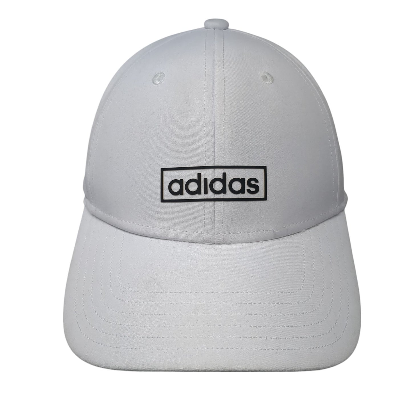 Adidas Spell Out Snapback Hat White One Size Adjustable Solid 6 Panel
