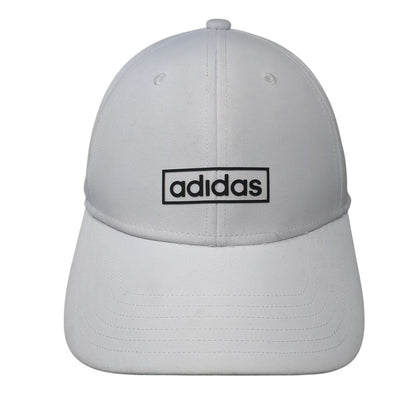 Adidas Spell Out Snapback Hat White One Size Adjustable Solid 6 Panel
